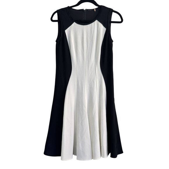 Elie Tahari Dresses & Skirts - Elie Tahari Women's Patti Block Fit & Flare Mesh Sleeve Cocktail Dress Size 2